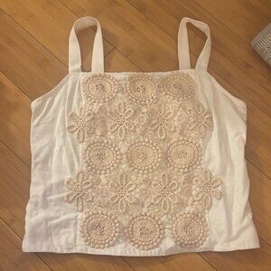 CeCe Cream Floral Lace Camisole